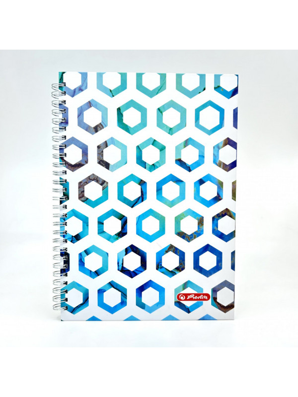 AGENDA NEDATATA 17X24 CM CU SPIRA, COPERTA TARE, 192PAGINI, MOTIV HEXAGON