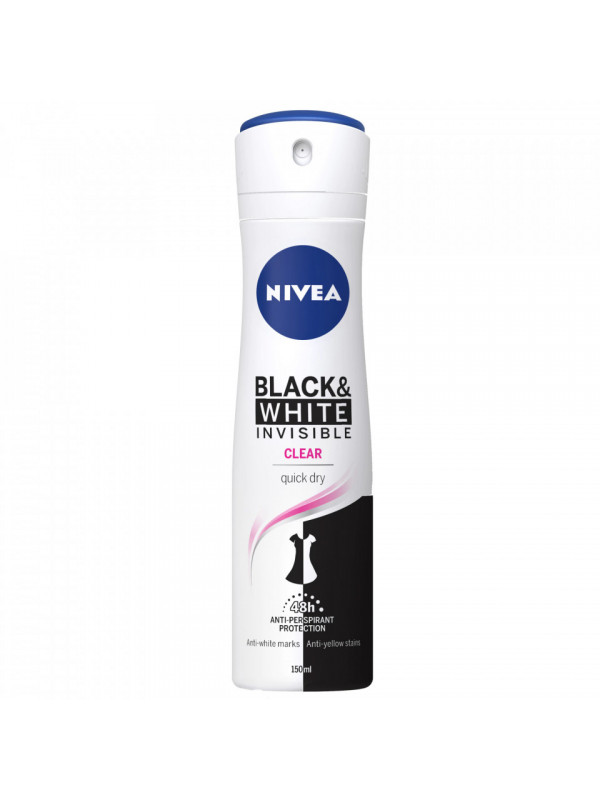 ANTIPERSPIRANT BLACK&WHITE INVISIBLE CLEAR SPRAY 150ML