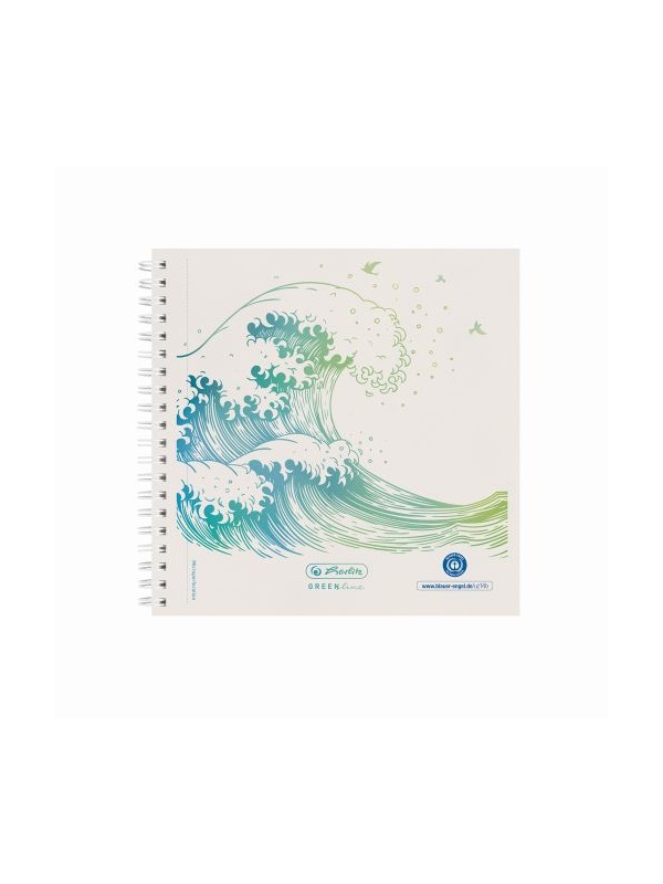 BLOC NOTES 14,8X14,8CM SPIRA 100F PUNCTAT MOTIV WAVE GREENLINE
