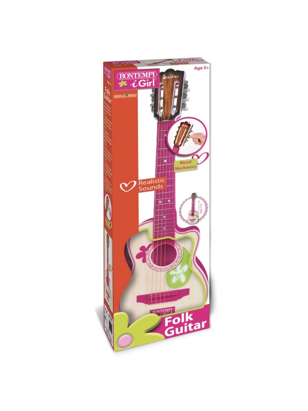 BONTEMPI CHITARA DE LEMN CU 6 CORZI ROZ
