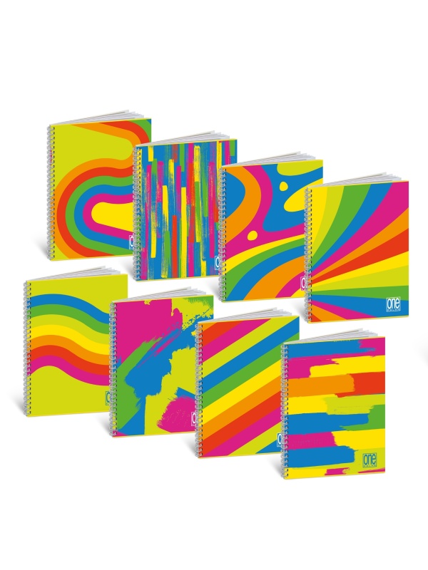 Caiet A4 cu spirala - One Color Fanta Fluo, 80 g/m2, 60 pag. (Matematica)