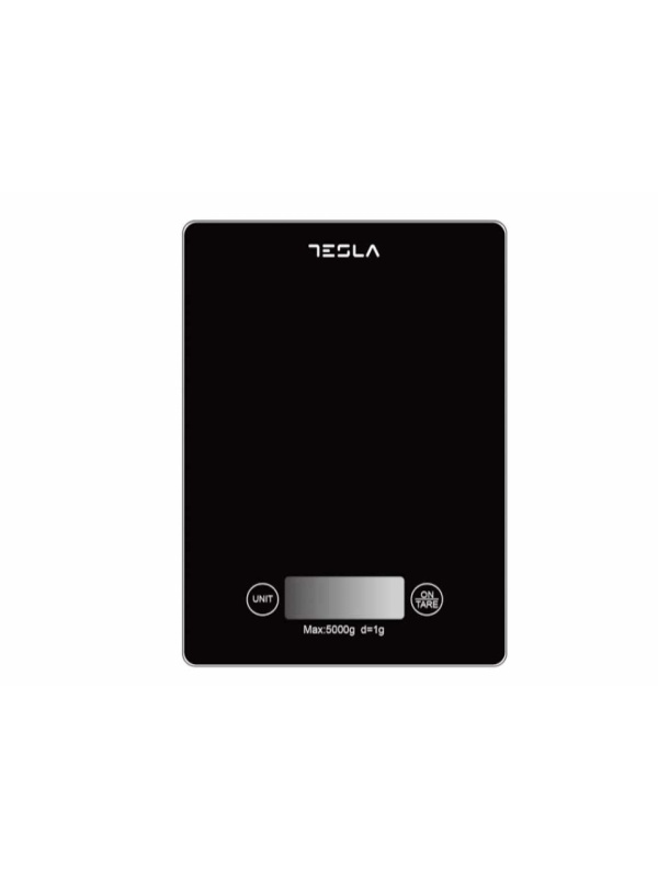 Cantar de bucatarie Tesla KS201B, 5kg, ecran LCDFunctie Tara, Sticla, Negru