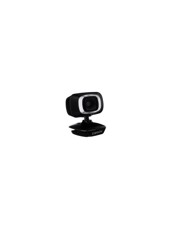 CANYON C3 720P HD webcam with USB2.0. connector, 360° rotary view scope, 1.0Mega pixels, Resolution 1280*720, viewing angle 60°, cable length 2.0m, Black, 62.2x46.5x57.8mm, 0.074kg