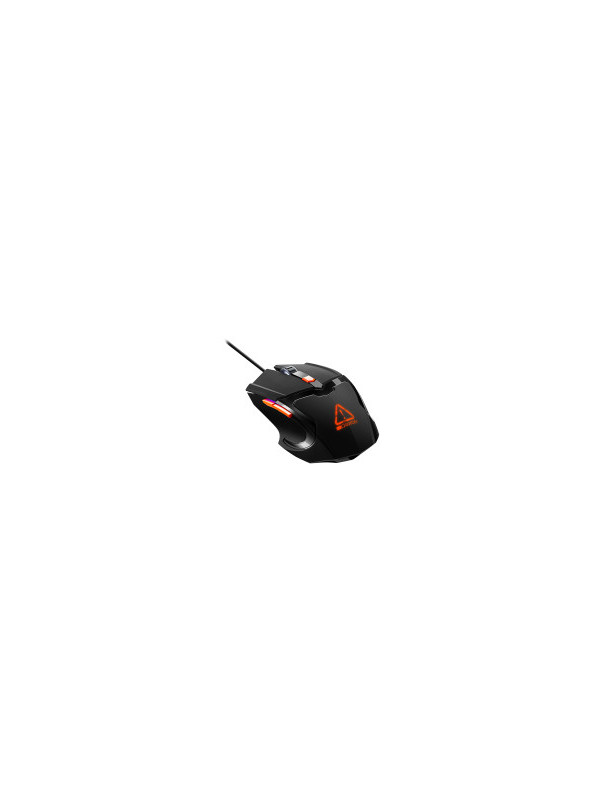 CANYON Vigil GM-2 Optical Gaming Mouse with 6 programmable buttons, Pixart optical sensor, 4 levels of DPI and up to 3200, 3 million times key life, 1.65m PVC USB cable,rubber coating surface and colorful RGB lights, size:125*75*38mm, 140g