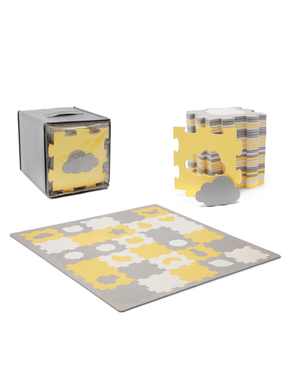 COVORAS DE JOACA KINDERKRAFT LUNO SHAPES, PUZZLE 3D, SPUMA, YELLOW