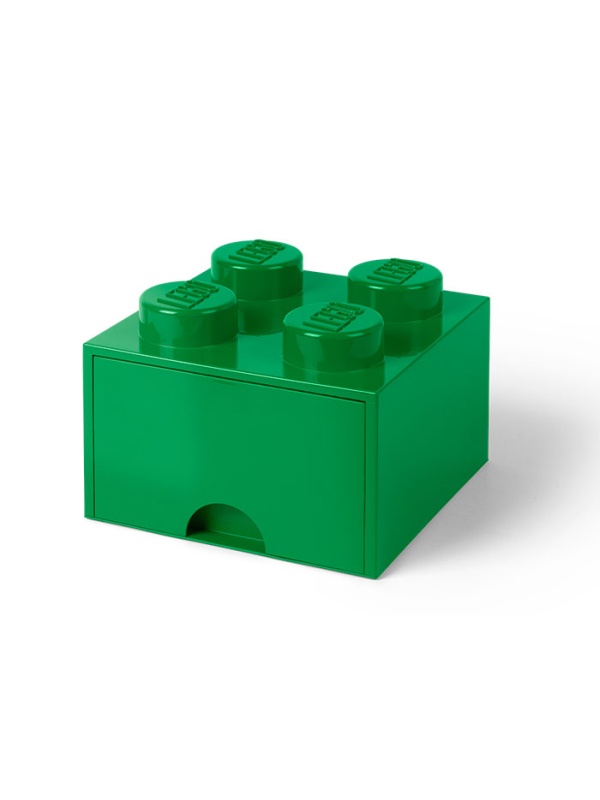 Cutie depozitare LEGO 2x2 cu sertar, verde