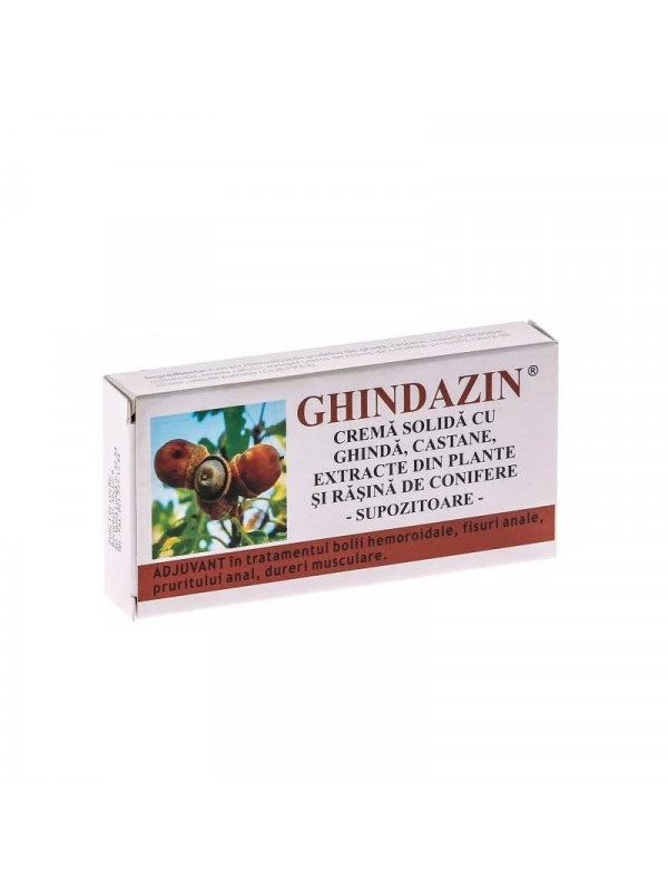 Ghindazin supozitoare cu extract ghinda si rasina conifere 10buc x 1.5gr elzin plant