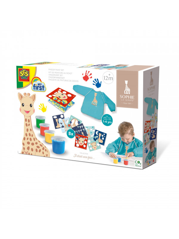 Girafa Sophie - Set acuarele pentru degetele cu planse si sort