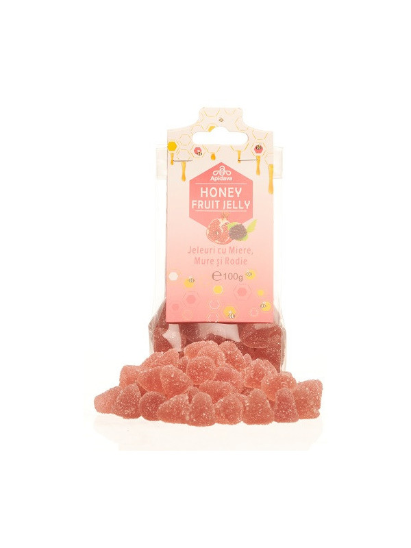 JELEURI CU MIERE,MURE & RODIE 100g APIDAVA
