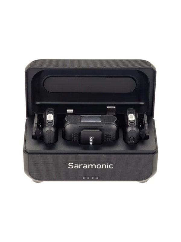 Kit microfon wireless Saramonic Blink500B2+ 2TX+RX2.4 GHz, display OLED, carcasa incarcare, 1250mAh