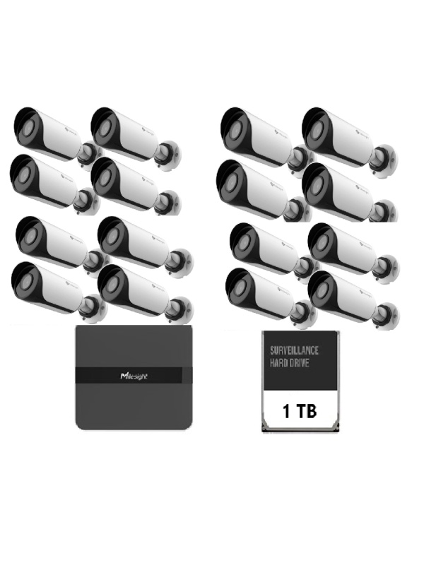 KIT16 MILESIGHT BULLET 2MP NVR 16 CANALE