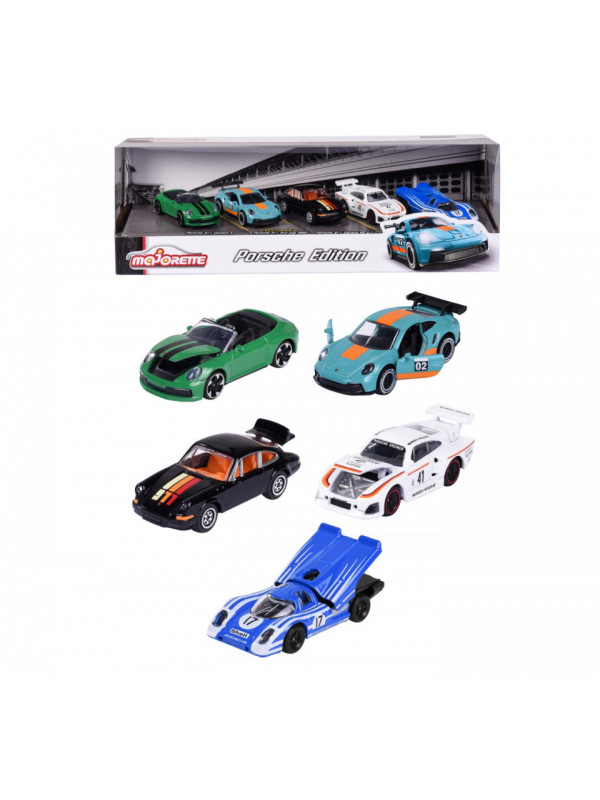 Majorette set 5 masinute metalice porsche 7.5cm