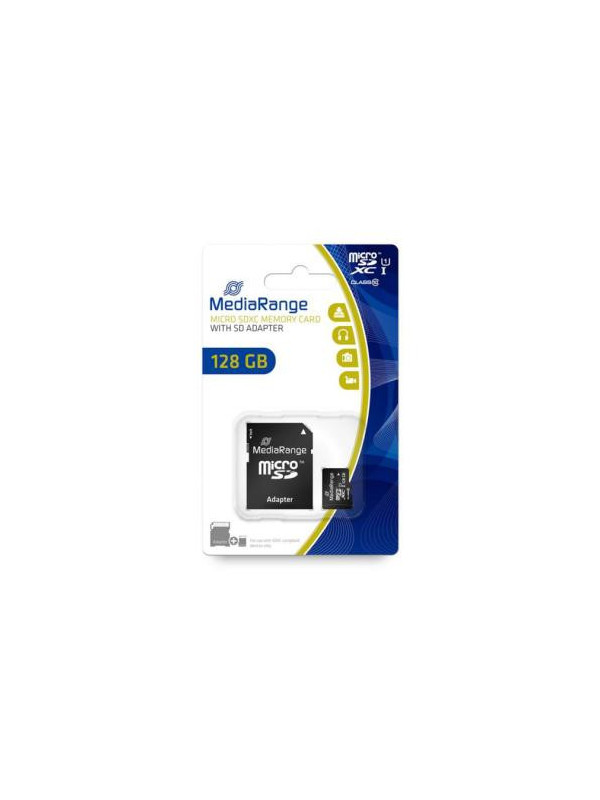 MediaRange Micro SDXC 128GB UHS-1 Class 10 with SD adapter