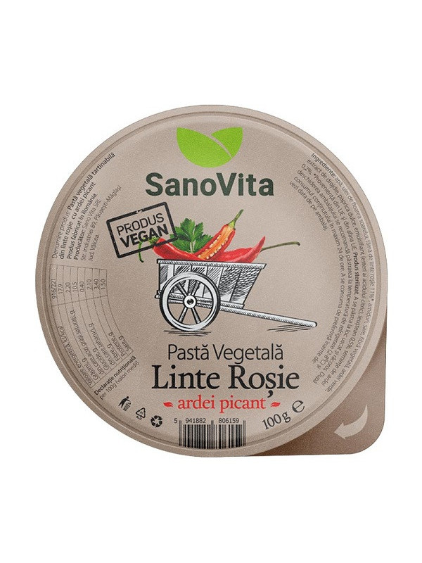 PASTA VEGETALA LINTE ROSIE&ARDEI PICANT100GR