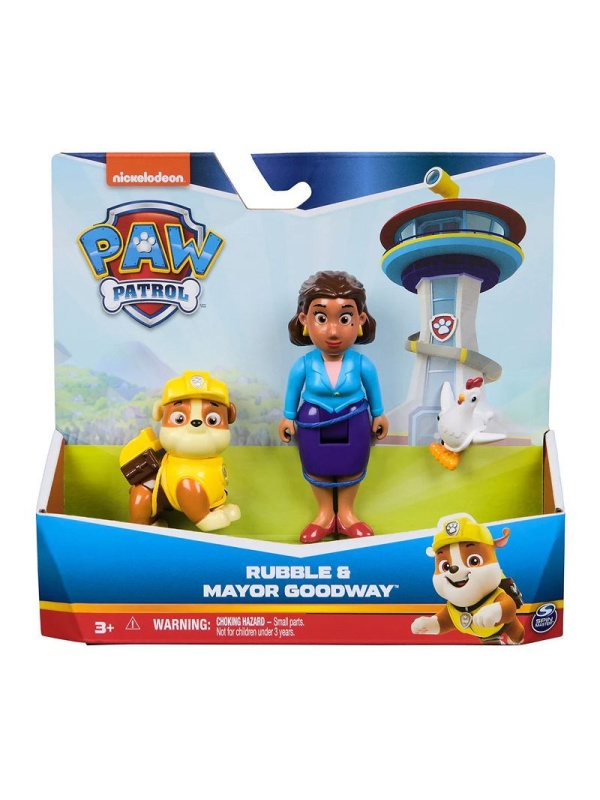 PATRULA CATELUSILOR SET FIGURINE EROI DE SALVARE RUBBLE SI MAYOR GOODWAY