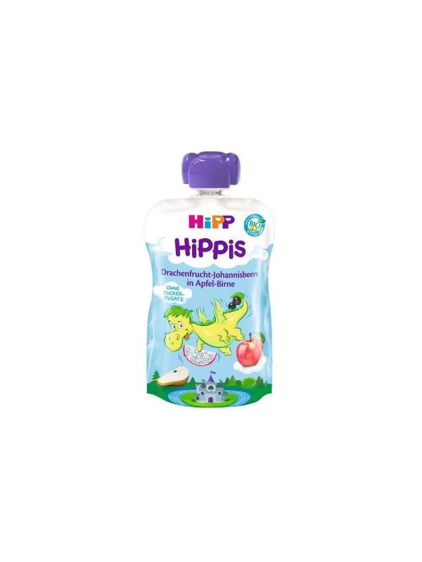 PIURE DE FRUCTE "HIPPIS" (fructul dragonului-coacaze negre-mar-para) ECO 100gr HIPP