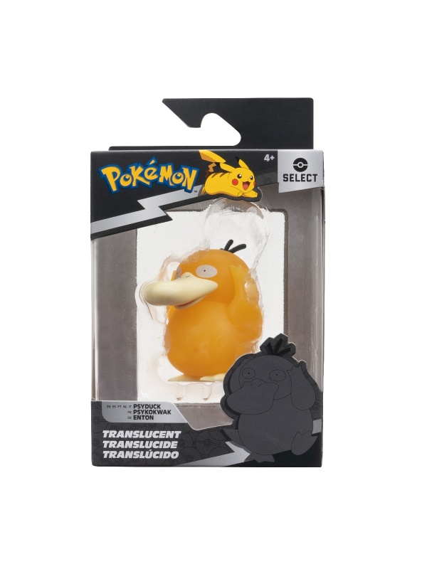 Pokemon - Figurina de actiune Select 7.5 cm, Translucent, Psyduck W6