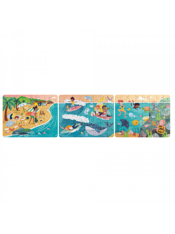 Puzzle pentru copii Prietenii Oceanului (3 in 1) si joc storytelling