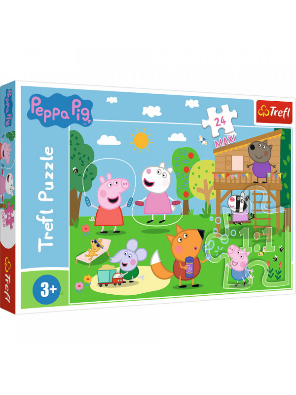 Puzzle trefl 24 maxi peppa pig distractia din iarba
