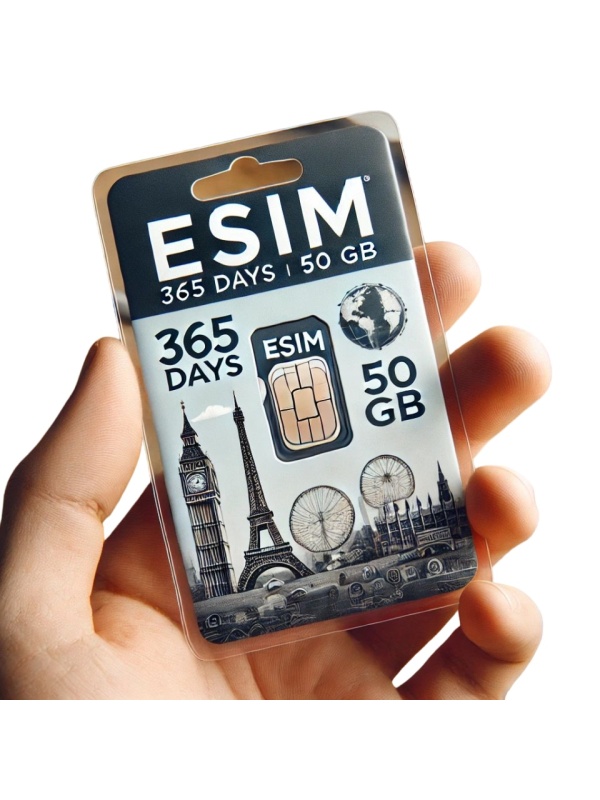 Roaming eSIM 50GB date, eSIM de Mare Viteza pana la 5G, valabil 365 zile din momentul activarii, 60 tari, Global