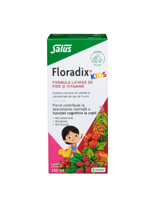 SALUS - FLORADIX® KIDS 250ML - FORMULA LICHIDA DE FIER SI VITAMINE