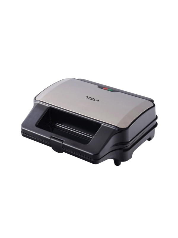 Sandwich maker 3 in 1 Tesla MG201BX, 900WPlaci detasabile antiaderente, LED, Negru/ Inox