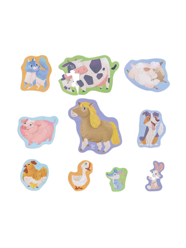 Set 10 puzzle-uri prietenii de la ferma (18-36 luni)
