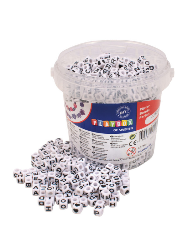 Set 12550 de margele cub de insirat cu litere, diametru 6.5 mm