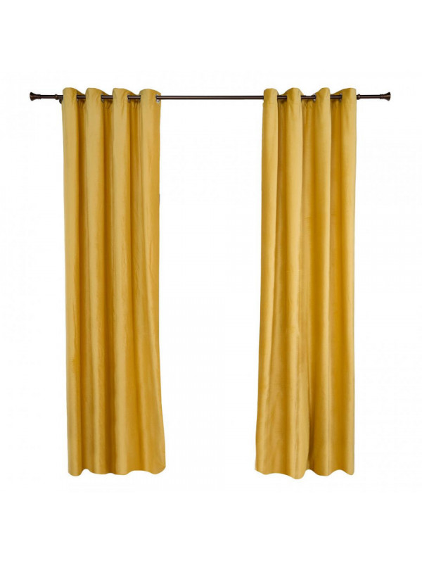 Set 2 draperii catifea 140x270 cm - Galb