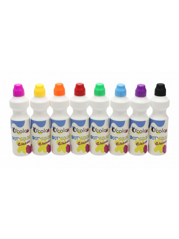 Set 8 culori x 75 ml guasa cu buretel