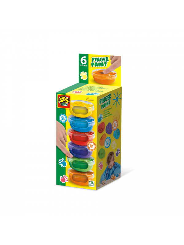Set acuarele pentru degete (6 x 45ml)