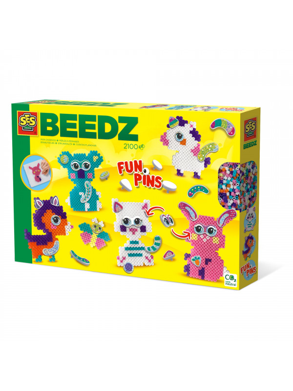 Set creativ copii Beedz – Margele de calcat Funpins animale