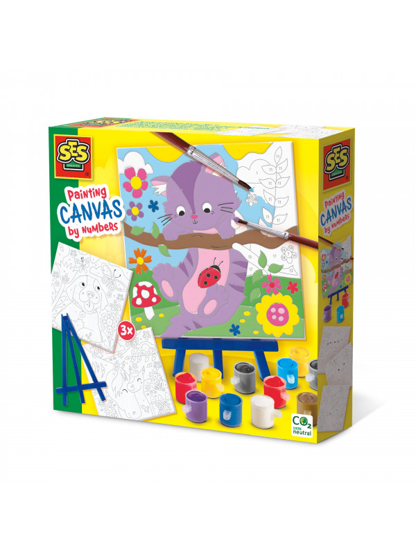 Set creativ - Pictura pe numere Animale de companie (3 panze)
