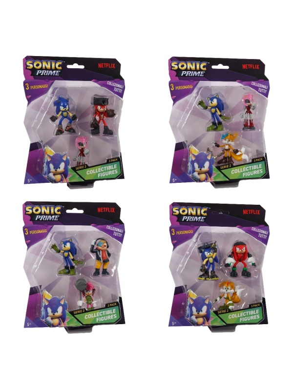 Sonic Prime - Set 3 figurine, blister, diverse modele, S2