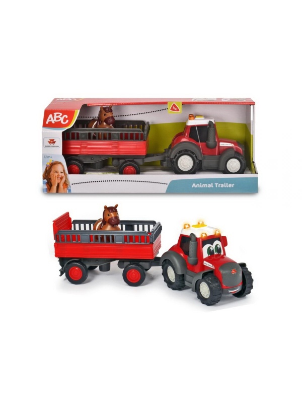TRACTORAS CU REMORCA PENTRU ANIMALE CU FIGURINA CALUT