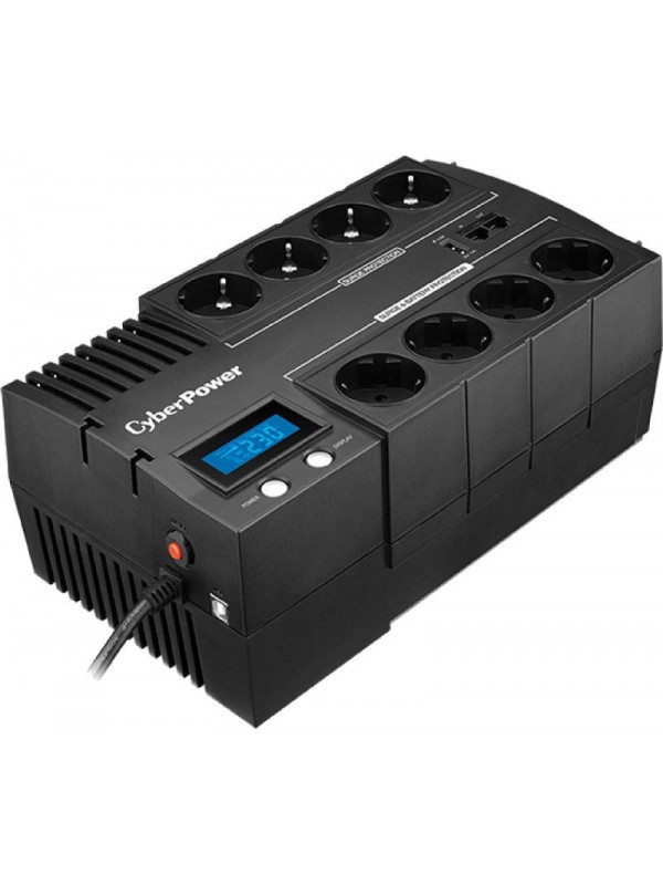 UPS CYBER POWER Line Int. cu management, LCD, brick, 700VA/ 420W, AVR, 8 x socket Shucko, display LCD, 1 x baterie 12V/7.2Ah, Backup 28-47min, incarc.8h, USB, USB Charger Port, combo RJ45, GreenPower (Energy Saving),"BR700ELCD" (include TV 3 lei)