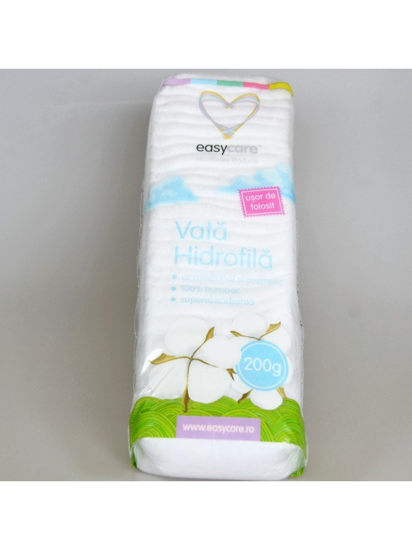 Vata hidrofila EASYCARE 100% bumbac 10 pachete x 200g/pachet