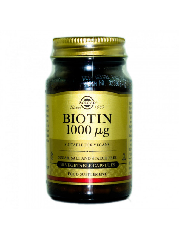 BIOTIN 1000micrograme veg.caps 50cps SOLGAR