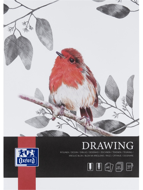 BLOC DESEN OXFORD DRAWING A3, 40 FILE, HARTIE 160 G/MP, FSCÂ® MIX70%, COLECTIA ARTISTIC