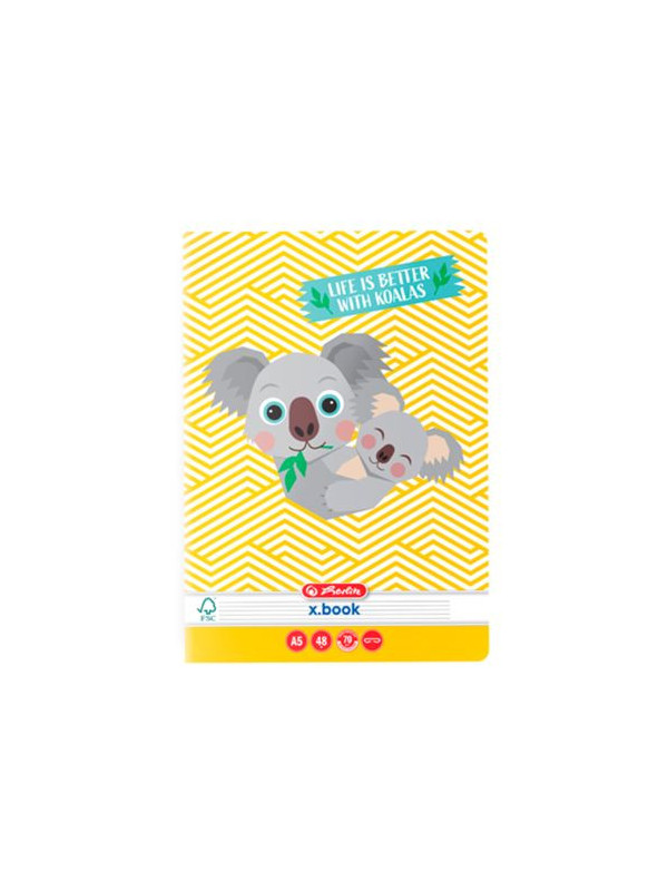 CAIET A5, 48 FILE, 70G/MP, DICTANDO, COLTURI ROTUNJITE, MOTIV CUTE ANIMALS