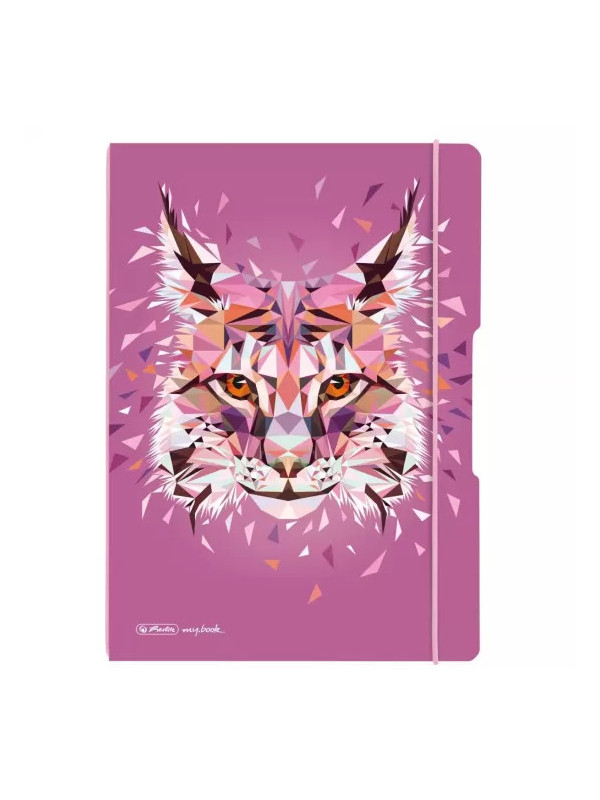 CAIET MY.BOOK FLEX A4 2X40F DICTANDO+PATRATELE MOTIV WILD ANIMALS LYNX