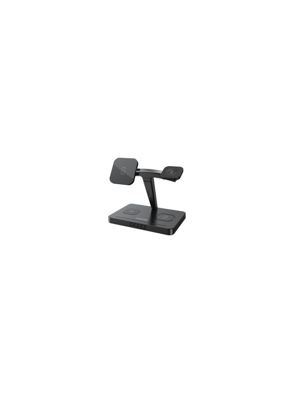 CANYON WS-404 4in1 Wireless charger, with input 12V3A DC Eu adapter , Output 15W/10W/7.5W/5W, 161*105*138mm, 0.510Kg, Black