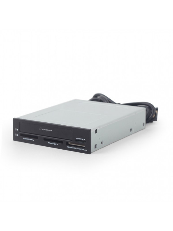 CARD READER intern GEMBIRD, interfata S-ATA, citeste/scrie: SD, micro SD, MMC, RS-MMC, MS; metalic, black "FDI2-ALLIN1-03"