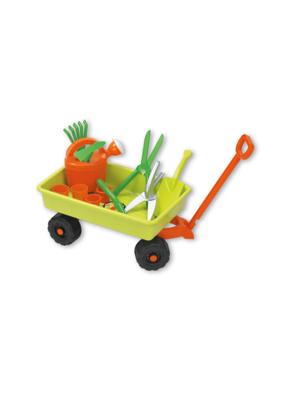 Carucior si set de unelte de gradinarit de jucarie
