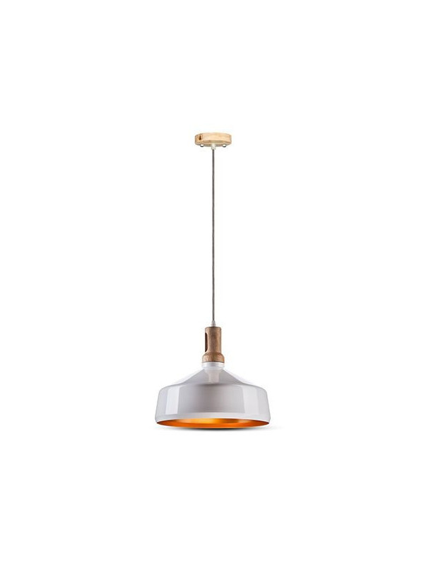 Corp suspendat pentru iluminat max 60w ip20 lemn - alb