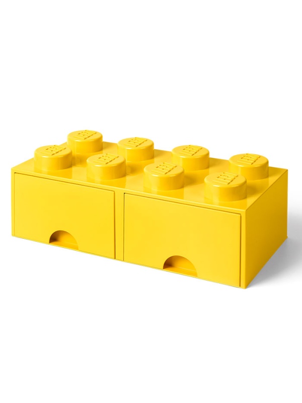 Cutie depozitare LEGO 2x4 cu sertare, galben