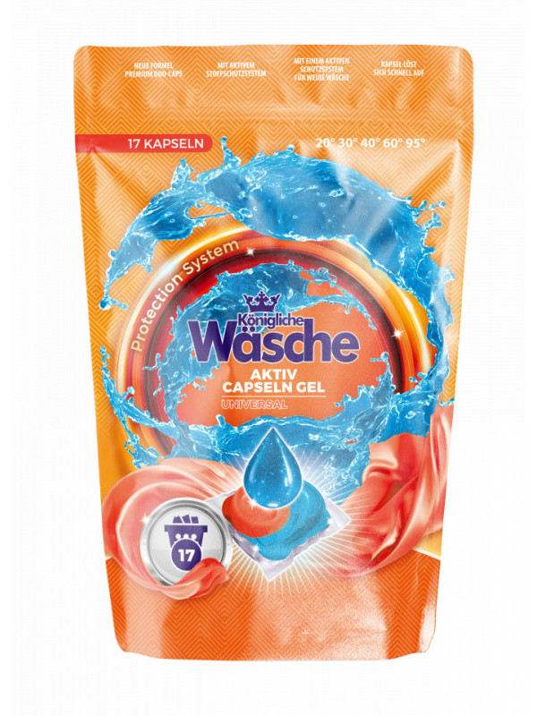 Detergent capsule DuoCaps 17 buc x 18 g doypack UNIVERSAL KONIGLISCHE WASCHE