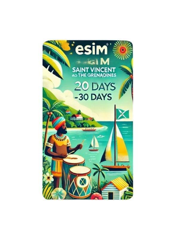 eSIM Saint Vincent and Grenadines, 20GB, 30 Days, Standard