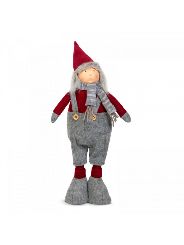 Figura de spiriduș textil de Crăciun - picioare telescopice - 40 - 60 cm