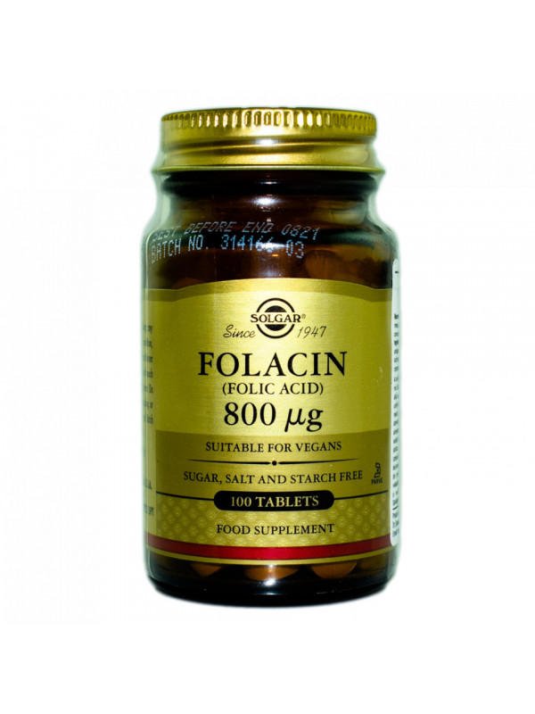 FOLIC ACID 800ug tabs 100tb SOLGAR